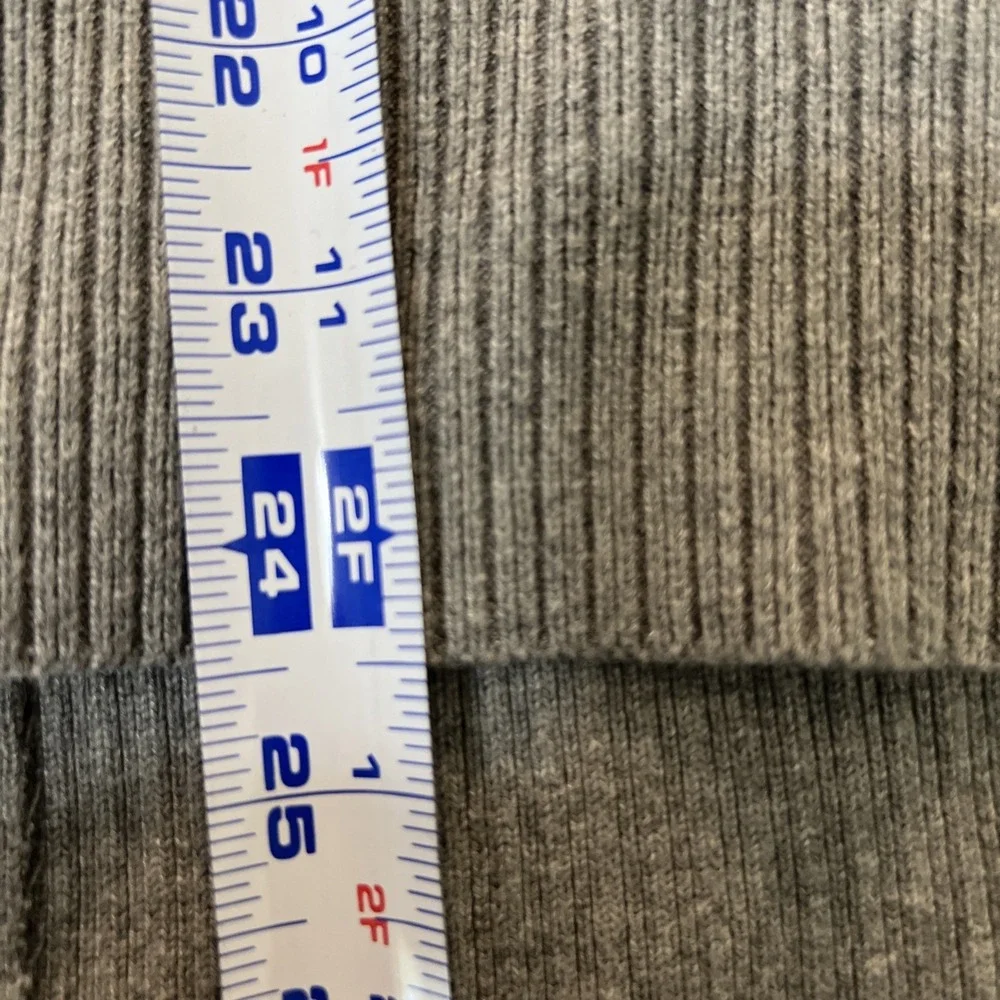 Lands End x Peoples Bank Sweater Women's 1X Gray Full Zip Waffle‎ Knit Cardigan